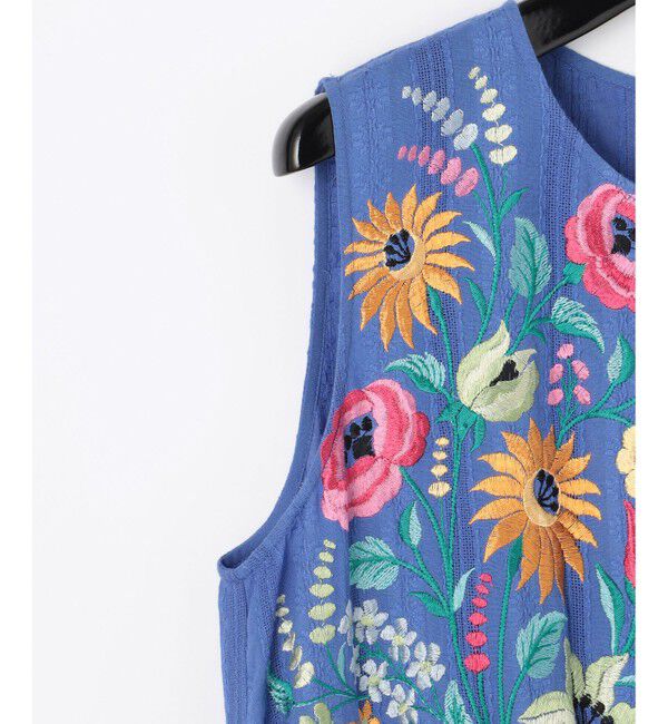  「ドビー刺繍ロングワンピース」|ワンピース|