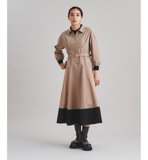  「ボリュームフレアシャツワンピース」|ワンピース|