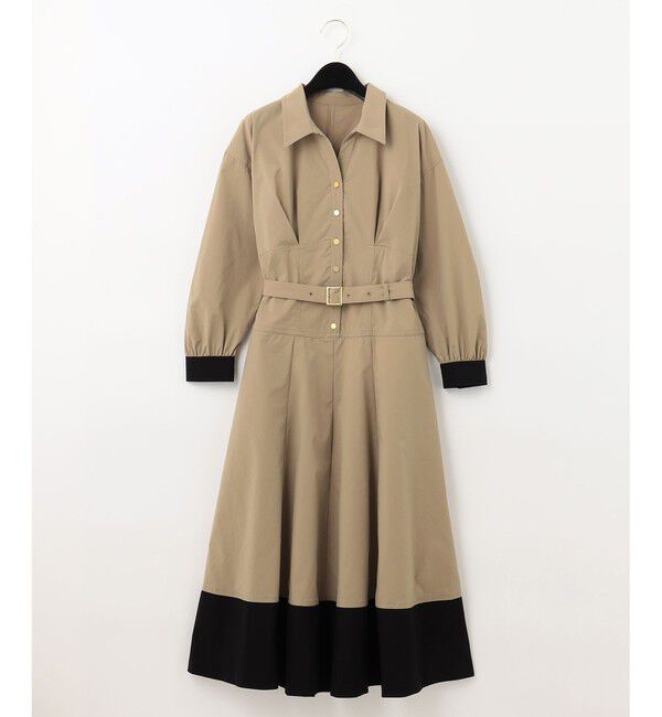  「ボリュームフレアシャツワンピース」|ワンピース|