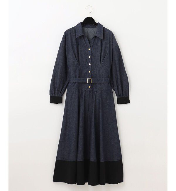  「ボリュームフレアシャツワンピース」|ワンピース|