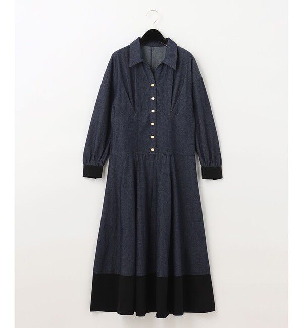  「ボリュームフレアシャツワンピース」|ワンピース|