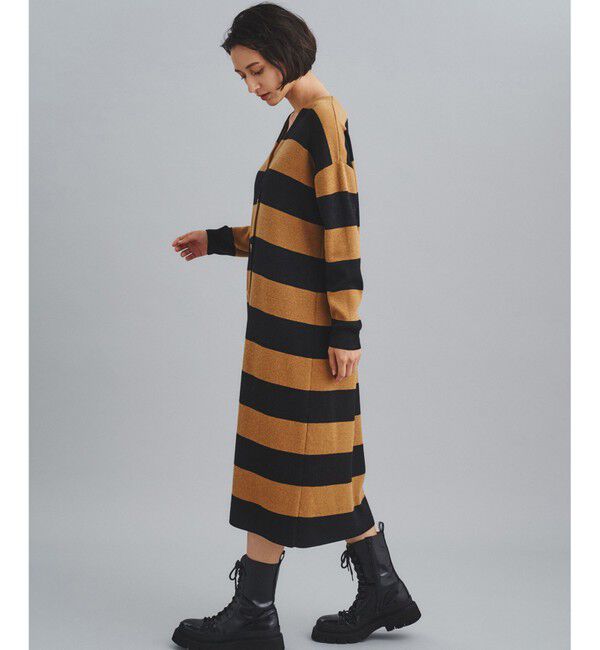  「ラメボーダーニットワンピース」|ワンピース|