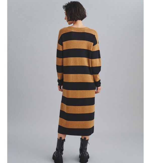  「ラメボーダーニットワンピース」|ワンピース|