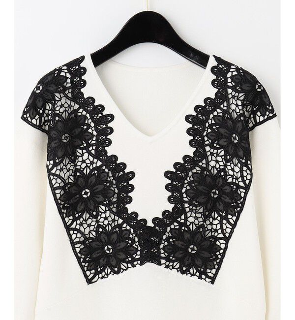  「フラワーレースニットワンピース」|ワンピース|