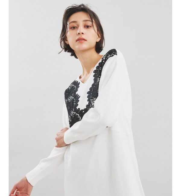  「フラワーレースニットワンピース」|ワンピース|