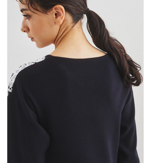  「フラワーレースニットワンピース」|ワンピース|