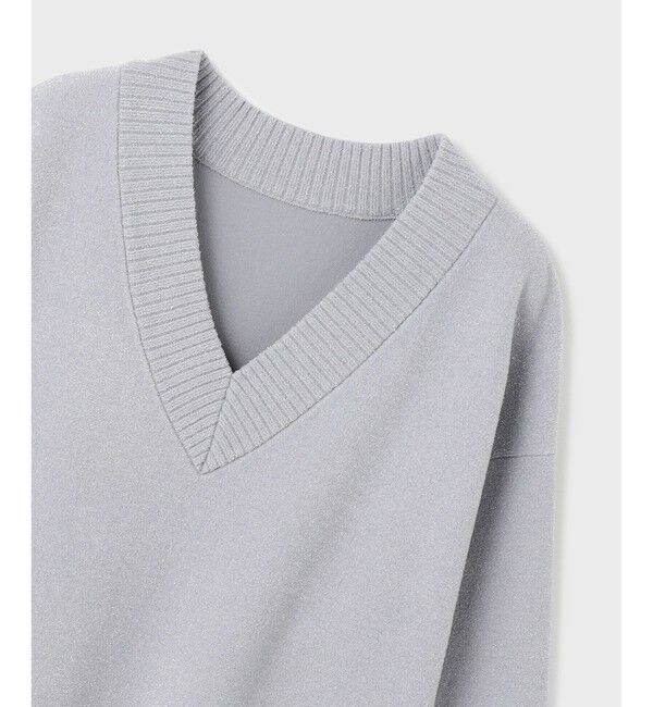 GRACE CONTINENTAL「ラメVネックニットトップ」|ニット・セーター|