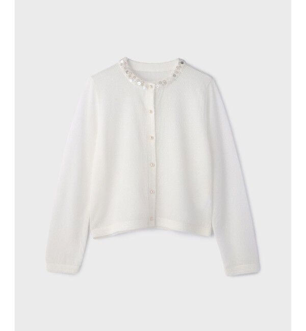 GRACE CONTINENTAL「ラメフェザ－ニットカーディガン」|カーディガン|