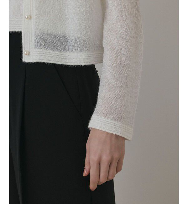 GRACE CONTINENTAL「ラメフェザ－ニットカーディガン」|カーディガン|