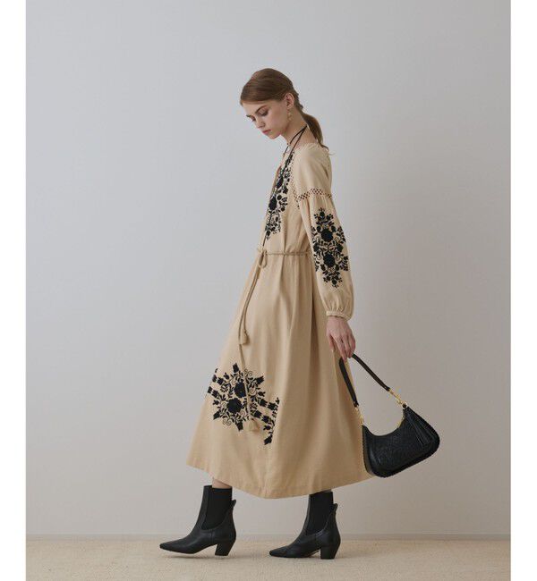 GRACE CONTINENTAL「エンブロイダリーカフタンワンピース」|ワンピース|