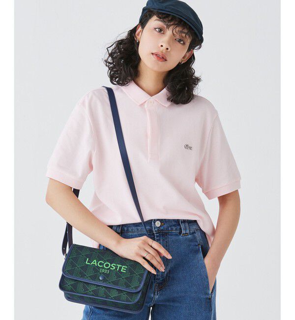 LACOSTE「ヘリテージキャンバス ジャガードモノグラムフラップショルダーバッグ」|ショルダー・メッセンジャー|