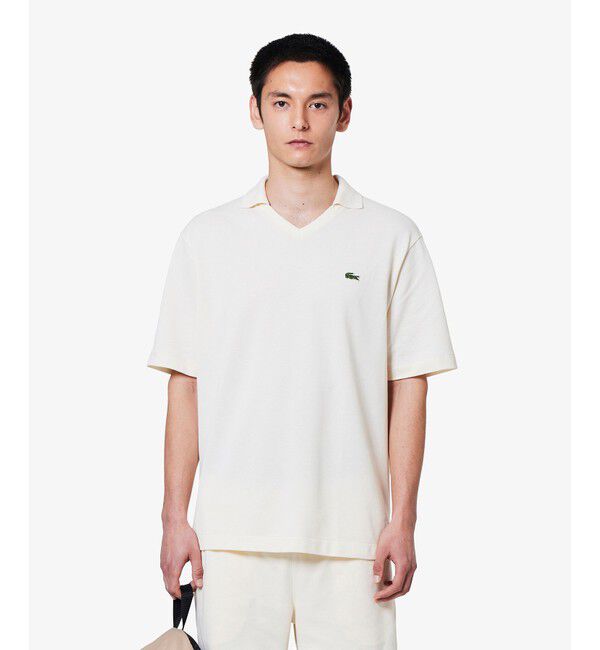 LACOSTE「L.12.12アレンジ スキッパーネックポロシャツ」|ポロシャツ|オフホワイト