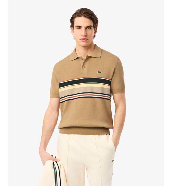 LACOSTE「フレンチメイドポロカラーニット」|ニット・セーター|ベージュ