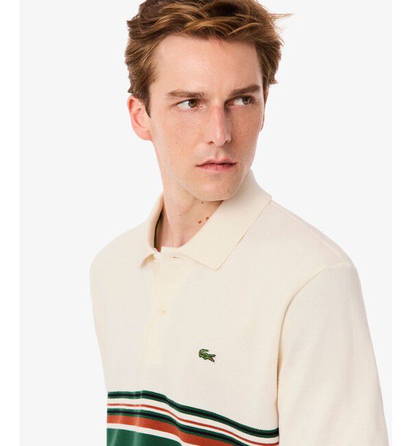LACOSTE「フレンチメイドパネルボーダポロシャツ」|ポロシャツ|