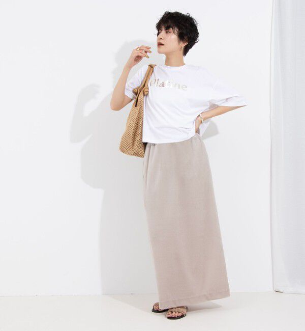 NOLLEY'S「ウォッシャブルベロアセミタイトスカート」|タイト|