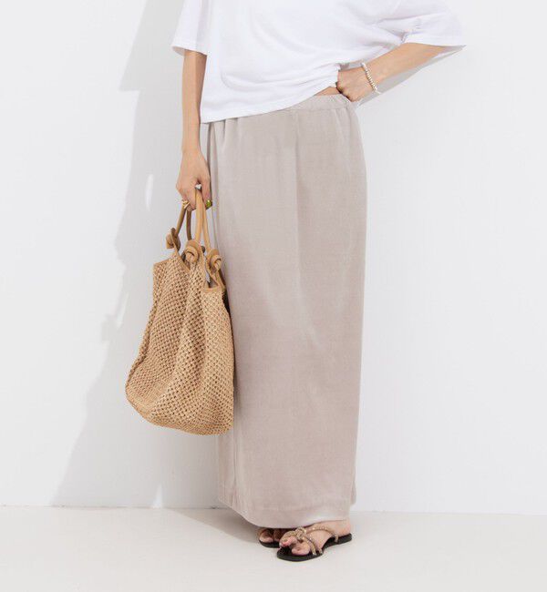 NOLLEY'S「ウォッシャブルベロアセミタイトスカート」|タイト|