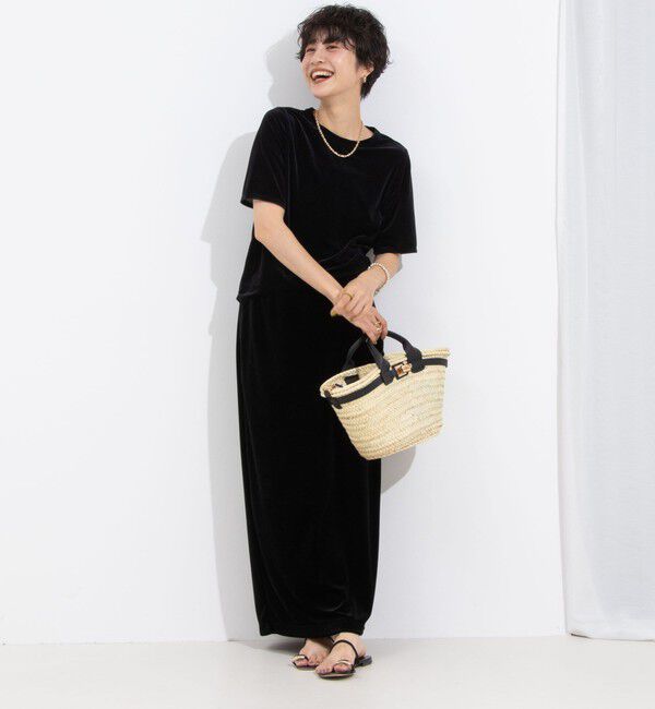 NOLLEY'S「ウォッシャブルベロアセミタイトスカート」|タイト|