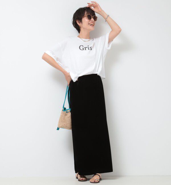 NOLLEY'S「ウォッシャブルベロアセミタイトスカート」|タイト|