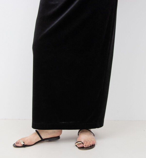 NOLLEY'S「ウォッシャブルベロアセミタイトスカート」|タイト|