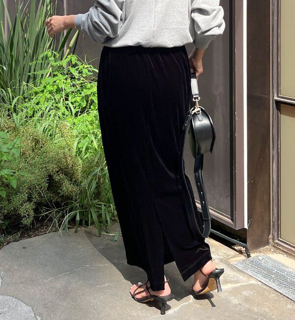 NOLLEY'S「ウォッシャブルベロアセミタイトスカート」|タイト|