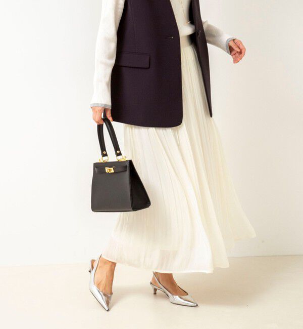 NOLLEY'S「シャインサテン楊柳スカート」|スカート|オフホワイト