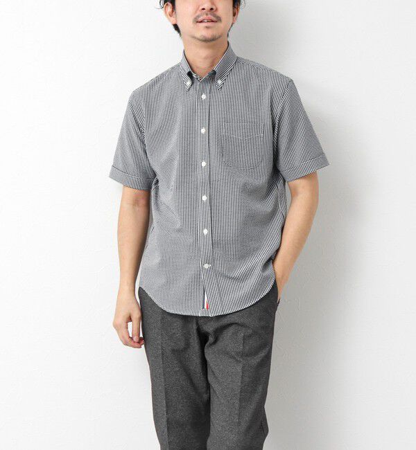 NOLLEY'S goodman「《ビジカジ対応》【EVALET】吸水速乾 2WAYストレッチ サッカーギンガムテープBD 25SS」|シャツ・ブラウス|