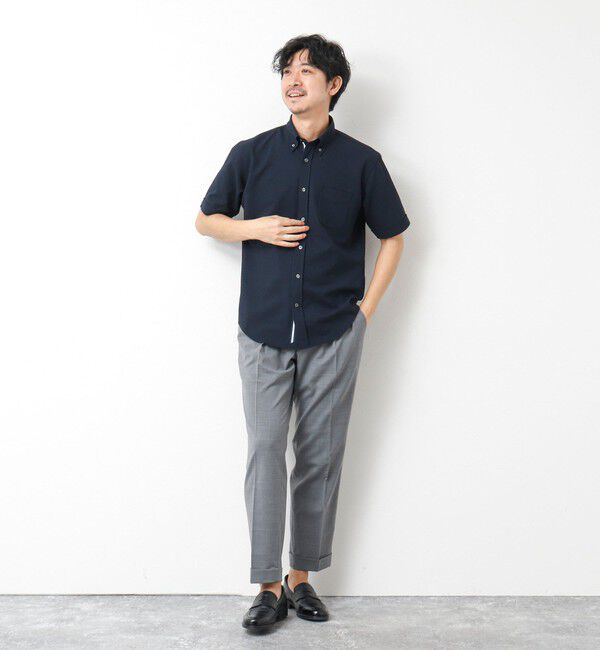 NOLLEY'S goodman「《ビジカジ対応》【EVALET】吸水速乾 2WAYストレッチ サッカーギンガムテープBD 25SS」|シャツ・ブラウス|