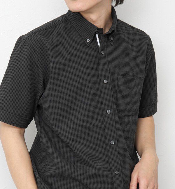 NOLLEY'S goodman「《ビジカジ対応》【EVALET】吸水速乾 2WAYストレッチ サッカーギンガムテープBD 25SS」|シャツ・ブラウス|