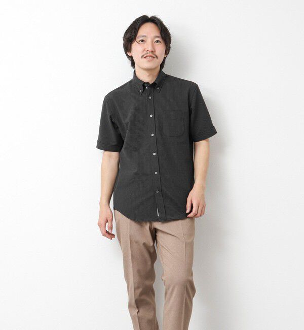 NOLLEY'S goodman「《ビジカジ対応》【EVALET】吸水速乾 2WAYストレッチ サッカーギンガムテープBD 25SS」|シャツ・ブラウス|