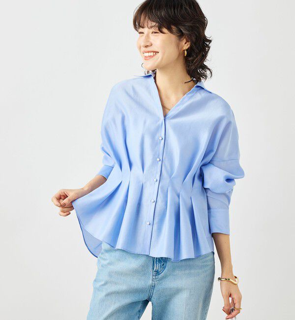 NOLLEY'S「ウォッシャブルパール釦スキッパータックブラウス」|シャツ・ブラウス|