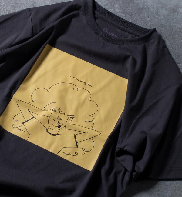 GLOSTER「イラストレーター"オガワ＠ogwillust"コラボTシャツ『I&rsquo;ｍ freaking out』」|Tシャツ・カットソー|チャコールグレー