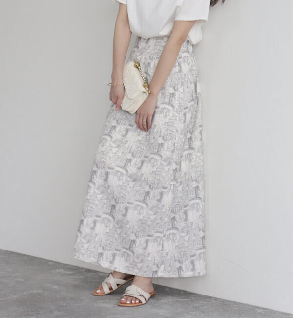 fredy emue「ランドスケープ柄スカート」|フレア|