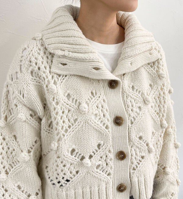 fredy emue「ポップコーンハイネックカーディガン」|ニット・セーター|