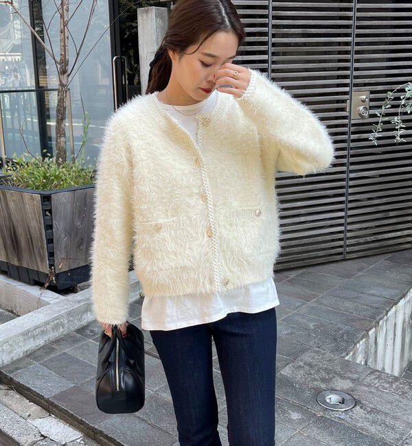 fredy emue「シャギーポケ付きジャケットカーディガン」|カーディガン|