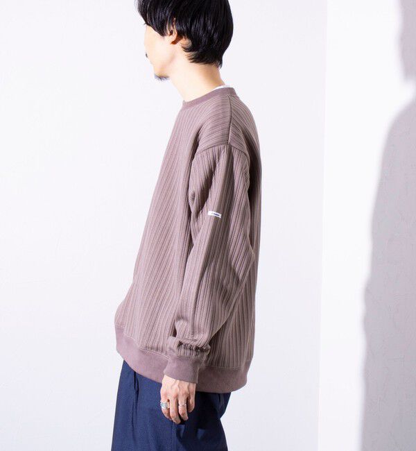 GLOSTER「【GLOSTER/グロスター】 ストライプ キルティング スウェット プルオーバー」|スウェット・ジャージ|