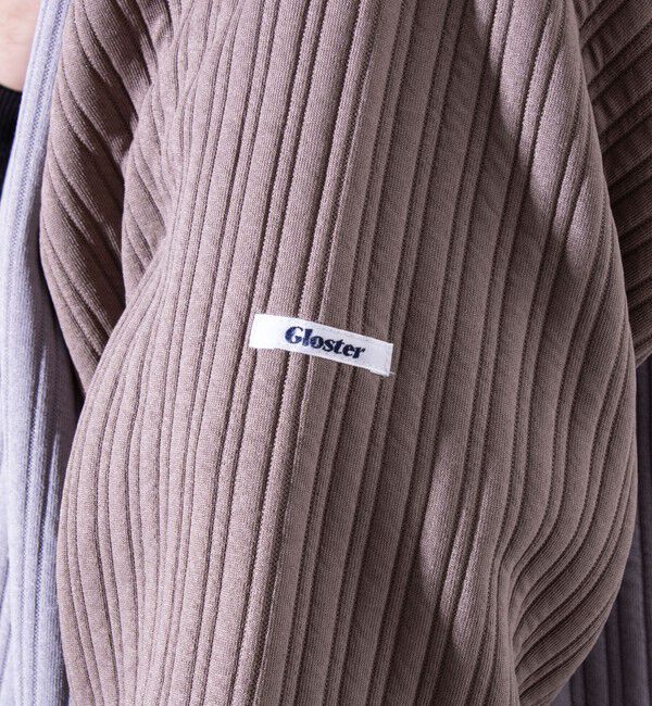 GLOSTER「【GLOSTER/グロスター】 ストライプ キルティング スウェット プルオーバー」|スウェット・ジャージ|