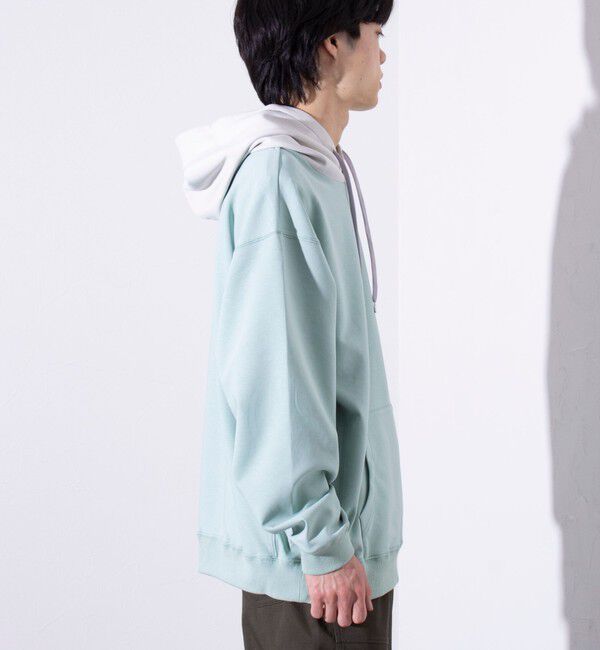 GLOSTER「【GLOSTER/グロスター】フレンチブルドッグ刺繍  ダンボールバイカラーパーカー フーディ」|パーカー|