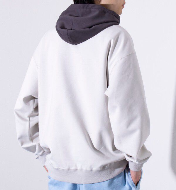 GLOSTER「【GLOSTER/グロスター】フレンチブルドッグ刺繍  ダンボールバイカラーパーカー フーディ」|パーカー|