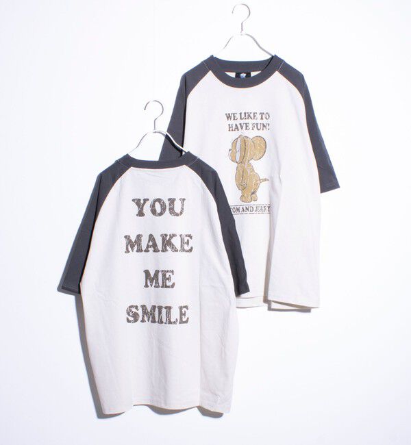 GLOSTER「【Disney】【TOM&JERRY】ピグメント/ラグランスリーブ プリントTシャツ 」|Tシャツ・カットソー|ホワイト系その他2