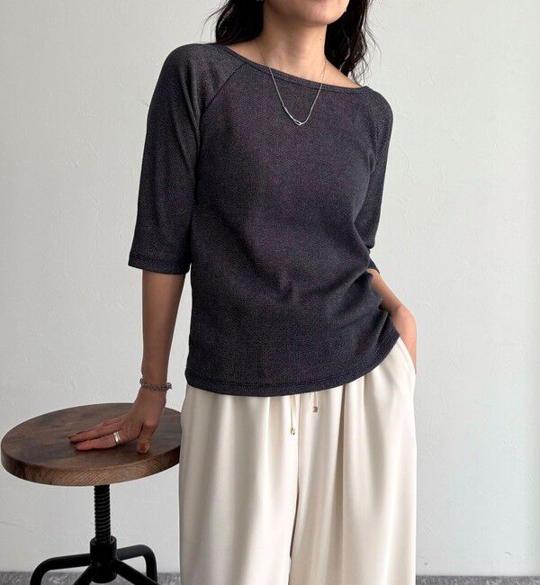 fredy emue「ラメテレコボートネックカットソー」|Tシャツ・カットソー|