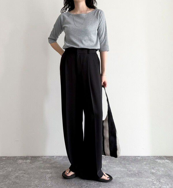 fredy emue「ラメテレコボートネックカットソー」|Tシャツ・カットソー|