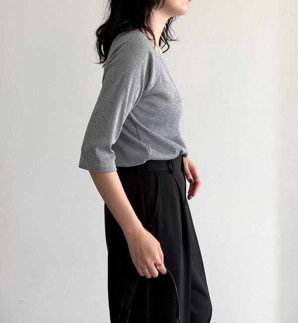 fredy emue「ラメテレコボートネックカットソー」|Tシャツ・カットソー|