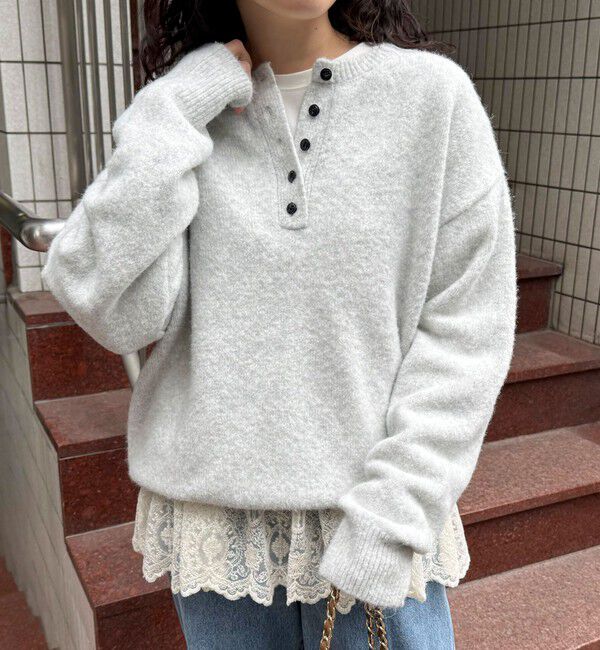 fredy emue「ヘンリーネックニットプルオーバー」|ニット・セーター|