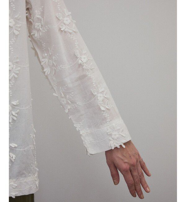 SALON adam et rope'「【WEB限定】３Dフラワーレースジャケット［セットアップ対応］」|シャツ・ブラウス|