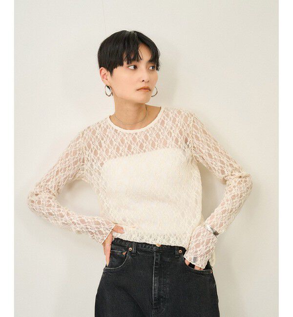 SALON adam et rope'「レースシアートップス［ストレッチ］」|その他|オフホワイト(15)