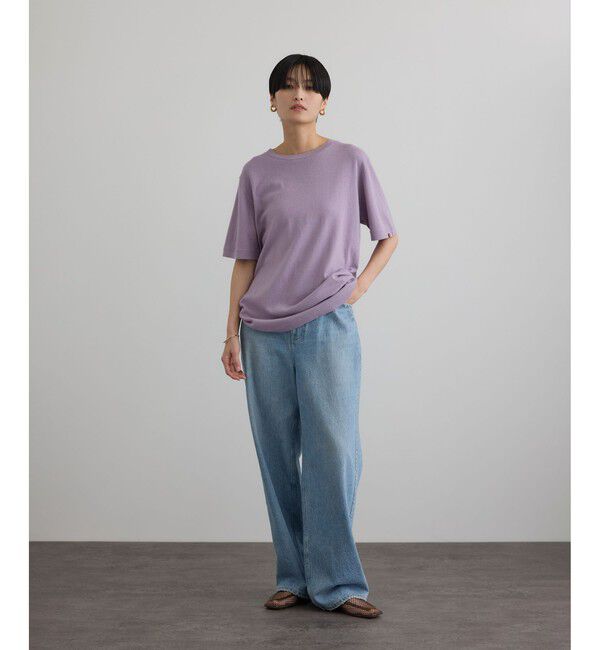 SALON adam et rope'「【J'aDoRe・店舗限定】【extreme cashmere（エクストリーム・カシミア）】james ニットTシャツ」|Tシャツ・カットソー|