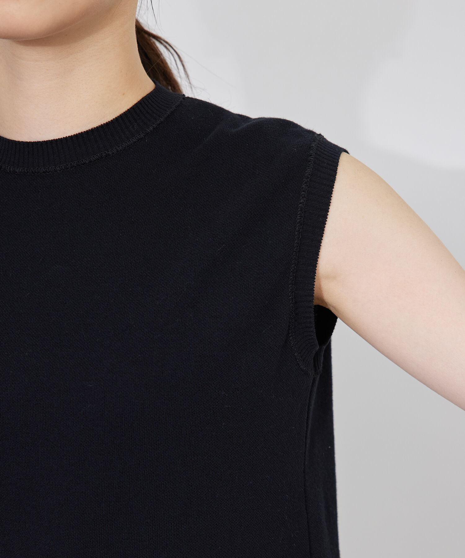 ROPE「【ITALY】リブクルーネックノースリーブニット」|Tシャツ・カットソー|