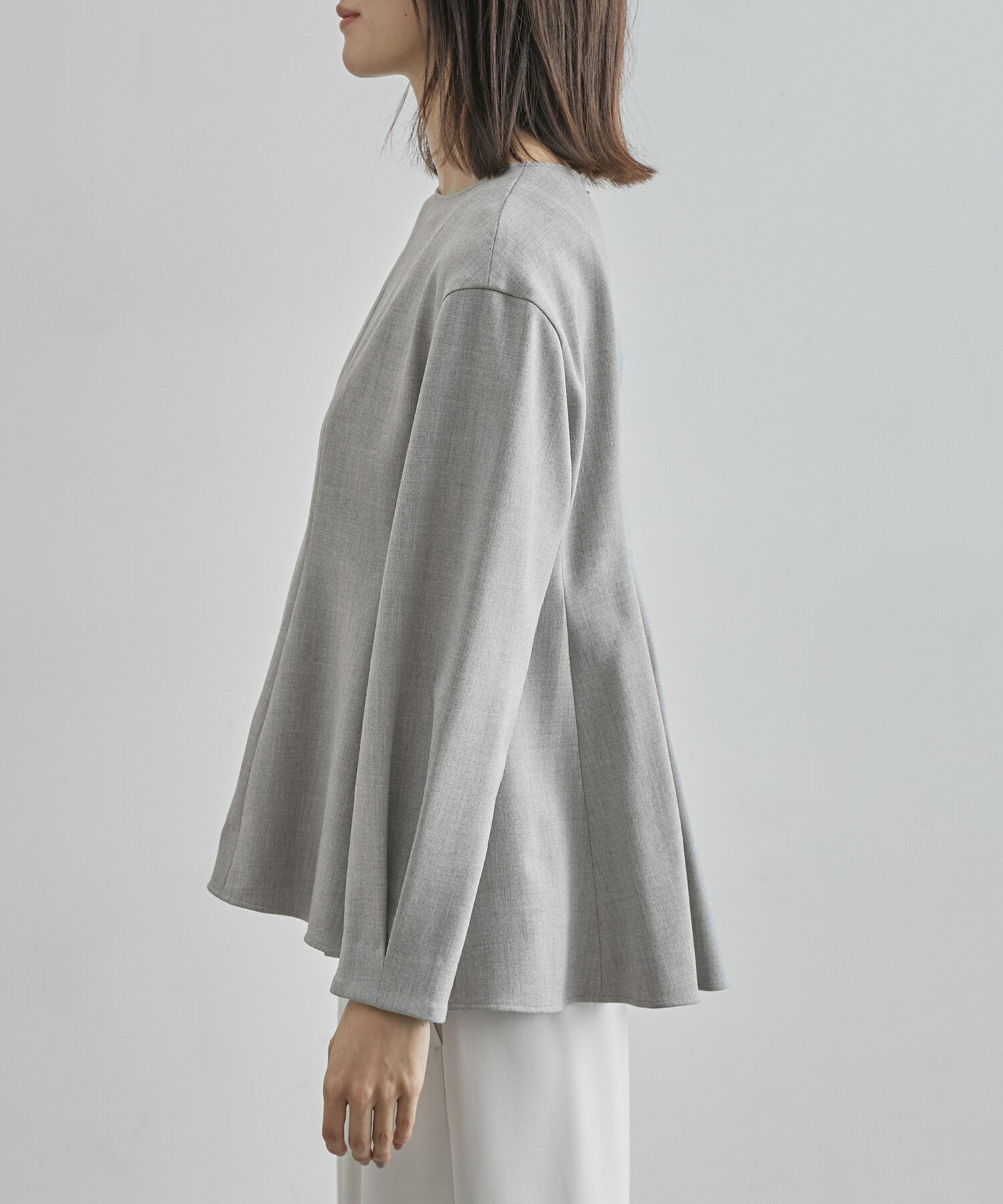 ROPE「裏起毛ペプラムブラウス/セットアップ対応」|シャツ・ブラウス|