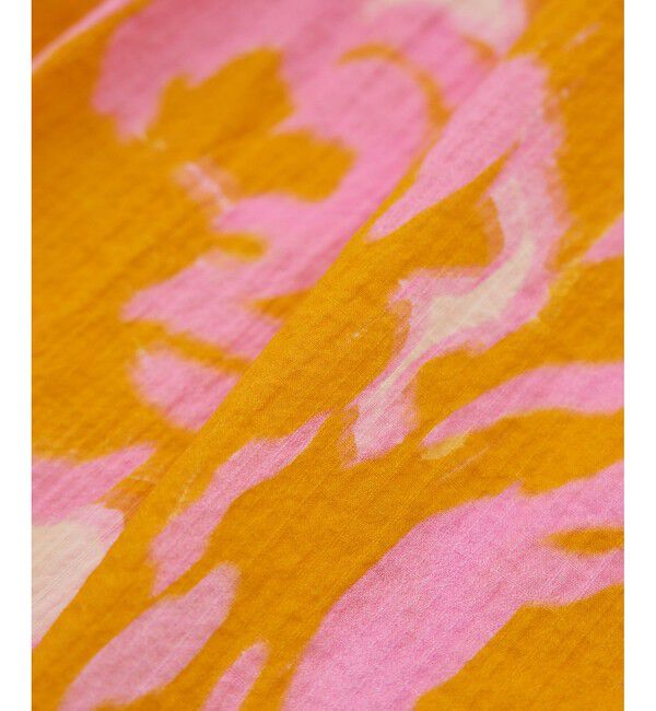 ROPE「【DEVEAUX（デヴォー）】別注ボカシフラワーボリュームスリーブブラウス/洗える」|シャツ・ブラウス|