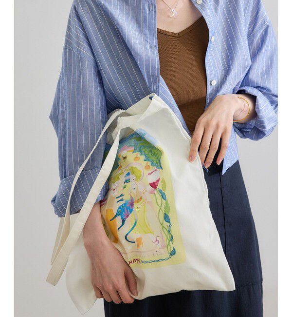 ROPE「【Kei Nagayama for ROPE'】イラスト入りトートバッグ【A4対応】」|トートバッグ|ホワイト(10)